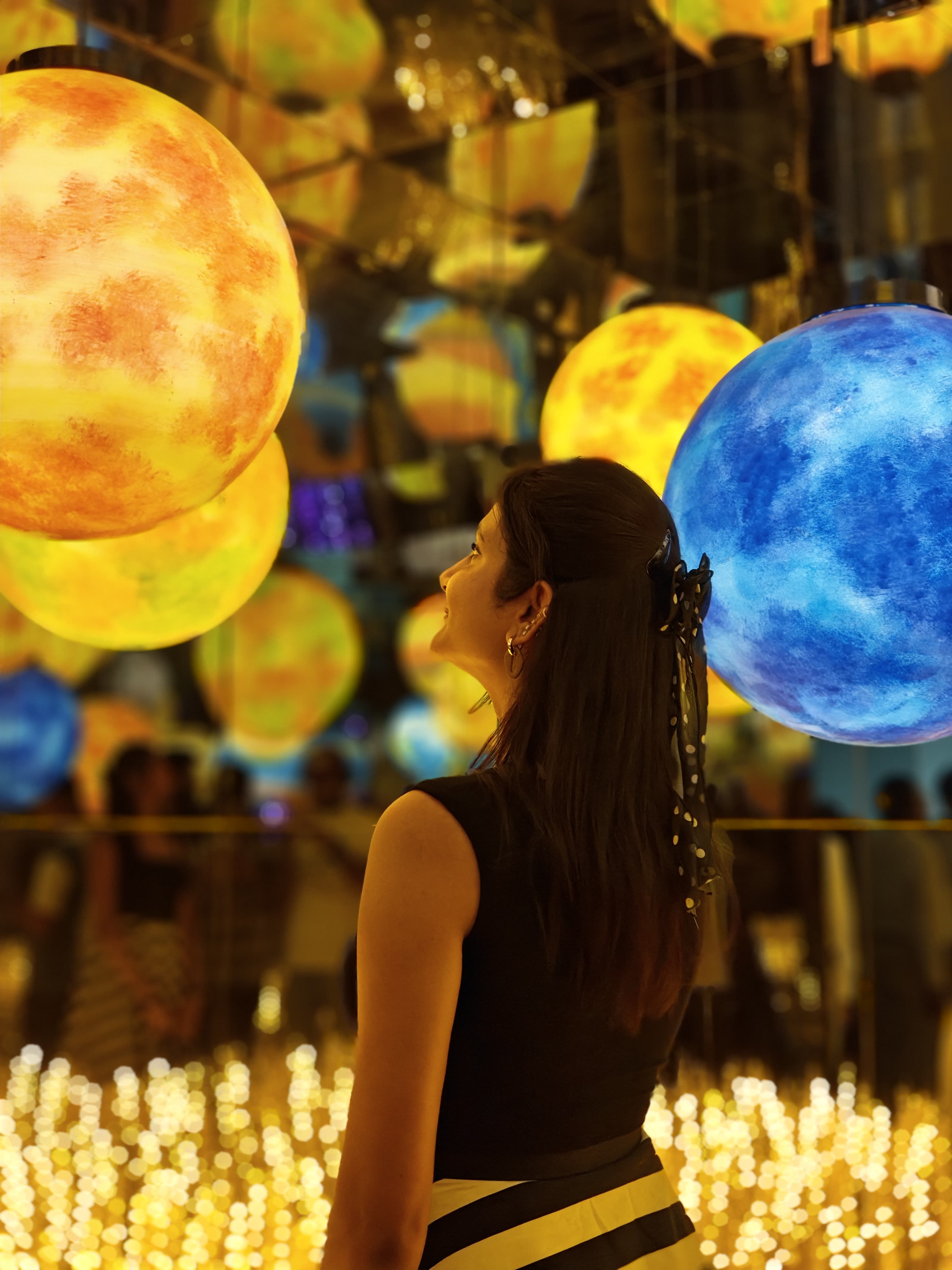 Immersive light corridor at Maaya World